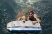 boy and dog in bay